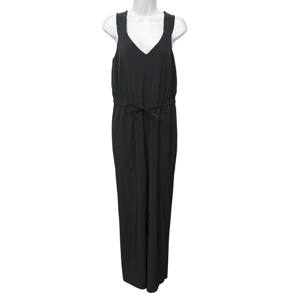 Athleta Size 2 Savannah Black Jumpsuit Pants Relaxed Romper 1-Piece Wide Leg